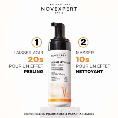 NOVEXPERT - Flash eclat mousse nettoyante 150 ml | LE PARA