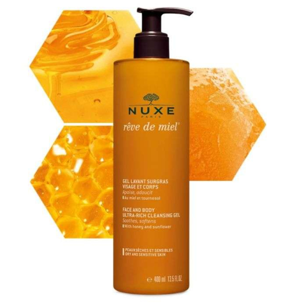 NUXE - Reve de miel gel lavant surgras visage et corps 400 ml