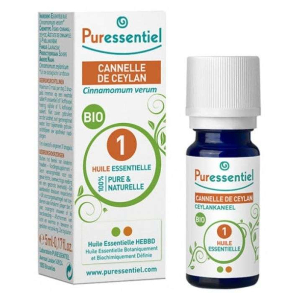 PURESSENTIEL - Huile essentielle cannelle de ceylan bio 5 ml