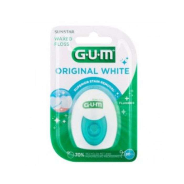 GUM - Dentaire original white fils dentaires fluore et anti coloration 30 m ref 2040
