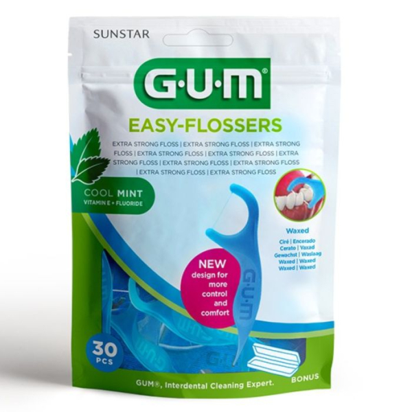 GUM - Easy flossers menthole cire20 cure dent+fil pret a l'emploi ref 890
