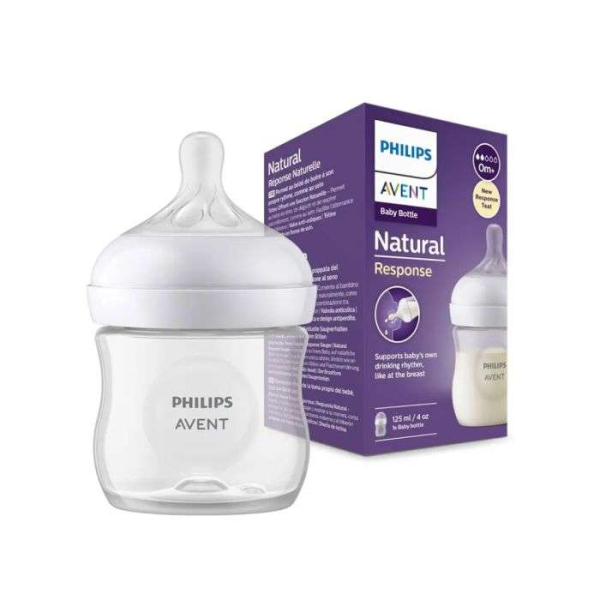 AVENT - Biberon natural response 125ml 4oz 0 mois + debit 2