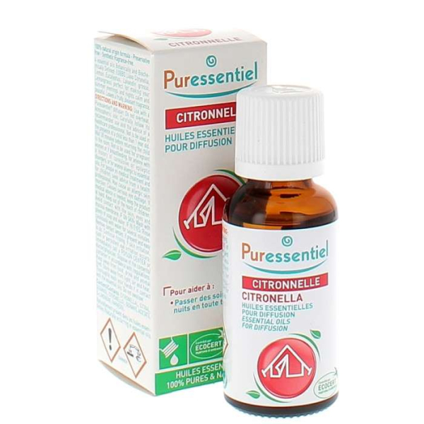 PURESSENTIEL - Huile essentielle pour diffusion citronelle 30 ml