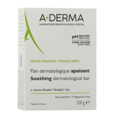 A-DERMA - Pain dermatologique apaisant lait d'avoin 100g
