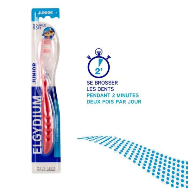 ELGYDIUM - Brosse a dents junior souple 7 a 12 ans