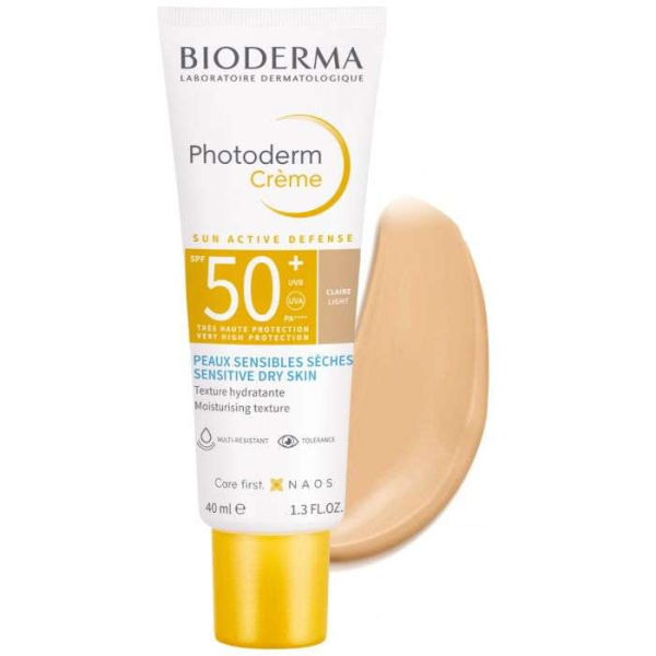 BIODERMA - Photoderm sun active defence creme solaire spf 50 + teinte claire 40ml
