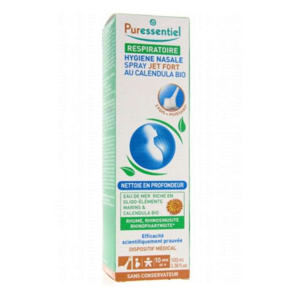 PURESSENTIEL - Respiratoire hygiene nasal spray jet fort100ml