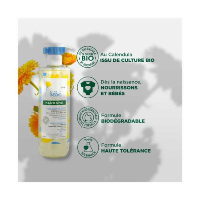 KLORANE - Bebe gel lavant doux au calendula 500 ml | LE PARA