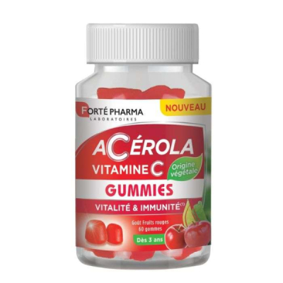 FORTE PHARMA - Acerola vitamine c 60 gommes gout fruits