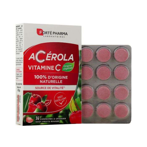 FORTE PHARMA - Acerola vitamine c 36 comprimes a croquer