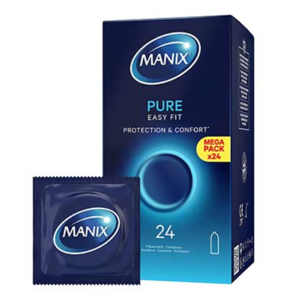 MANIX - Pure easy fit protection et confort 24 preservatifs