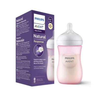 AVENT - Natural response biberon 1mois+ 260ml rose | LE PARA