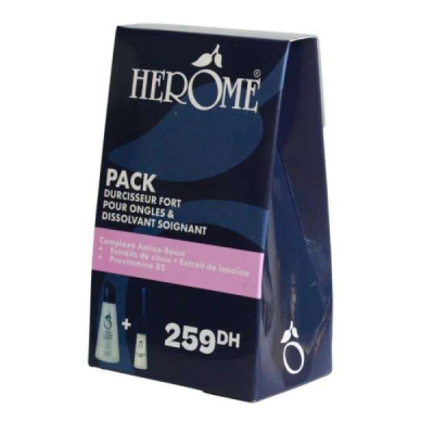 HEROME - Dissolvant soignant 120ml + durcisseur fort pour