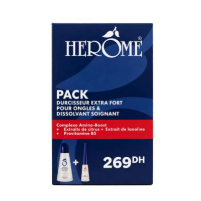 HEROME - Dissolvant soignant 120ml + durcisseur extra fort