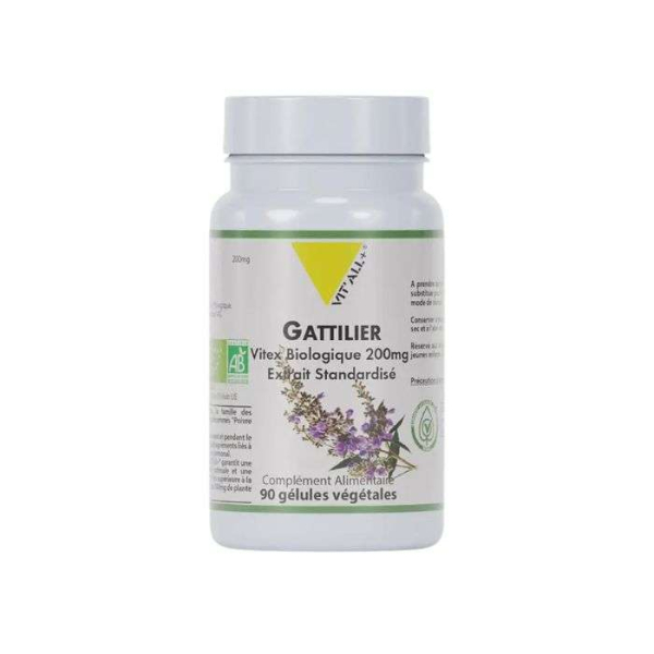 VIT'ALL+ - Gattlier vitex 200mg biologique 90 gelules vegetales