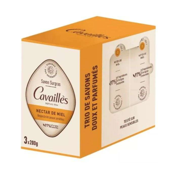 ROGE CAVAILLES - Trio de savons doux et parfumes nectar de miel 3*200g