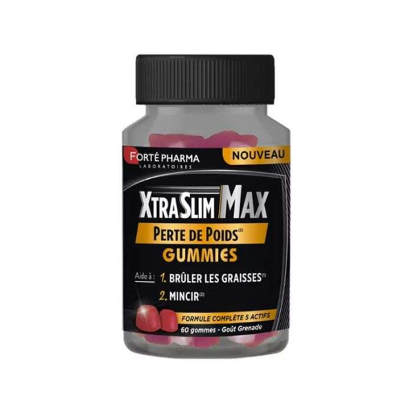 FORTE PHARMA - Xtraslim max perte de poids gummies gout grenade 60 gommes