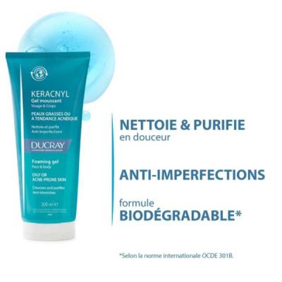 DUCRAY - Keracnyl gel moussant 200 ml | LE PARA