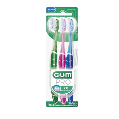 GUM - Pro 3 brosses a dents medium ref 528 | LE PARA