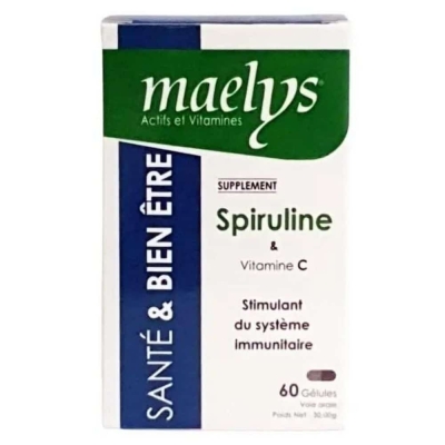 Maelys Spiruline et Vitamine C - 60 Gélules | LE PARA