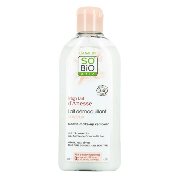 So Bio Lait Démaquillant Soyeux au Lait d'Ânesse 200ml