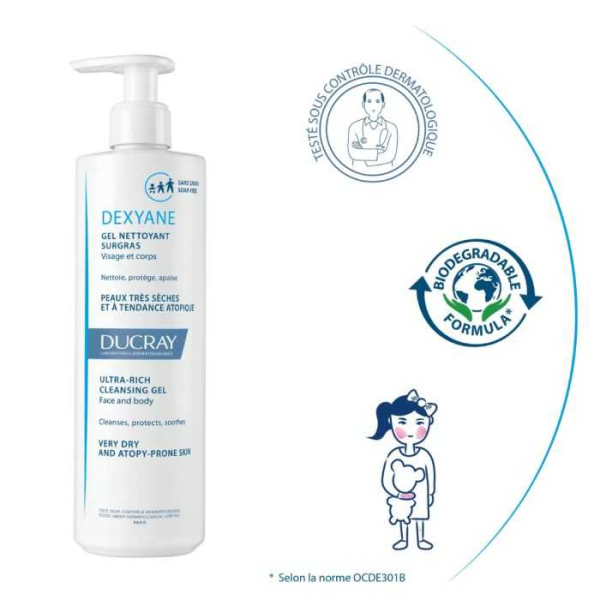DUCRAY - Dexyane gel nettoyant surgras 400 ml