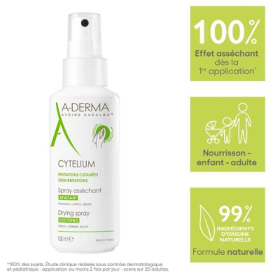 A-DERMA - Cytelium irritations cutanees spray assechant 100