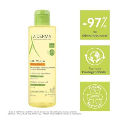 A-DERMA - Exomega controle huile lavante emolliente 500 ml