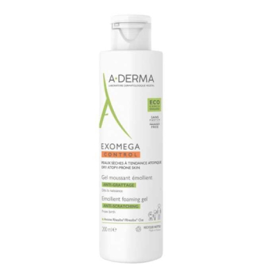 A-DERMA - Exomega control gel moussant emollient visage