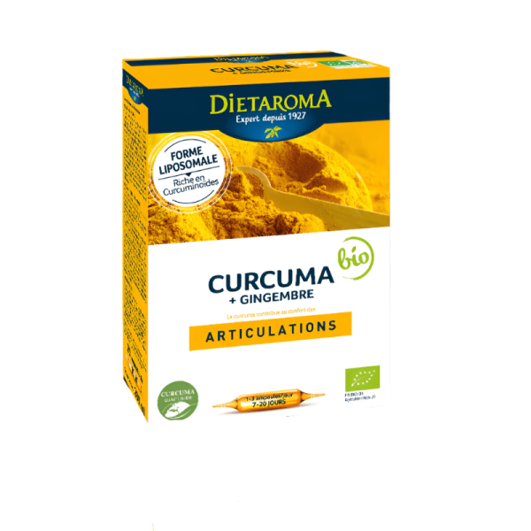 Dietaroma Curcuma + Gingembre Bio - Ampoules Articulaires