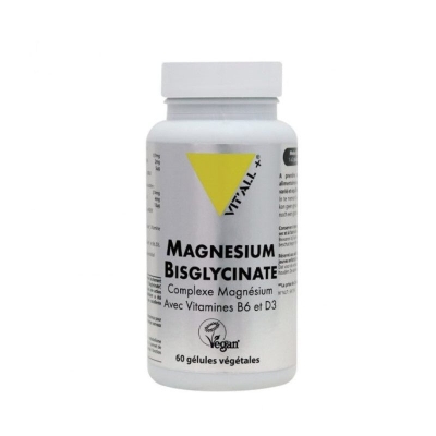 Vitall+ Magnésium Bisglycinate B6 D3 60 Gélules