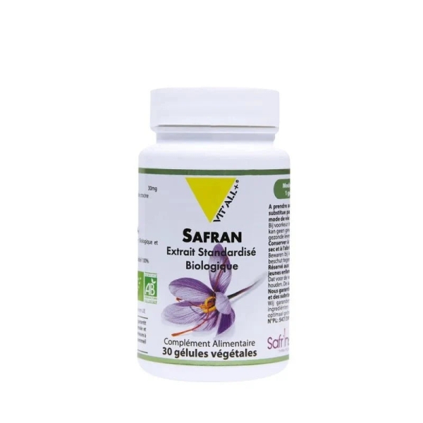 VITALL+ Safran Bio - 30 Gélules Végétales