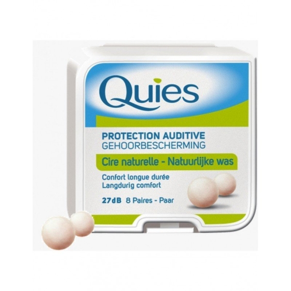 Quies Protection Auditive en Cire Naturelle, 8 Paires