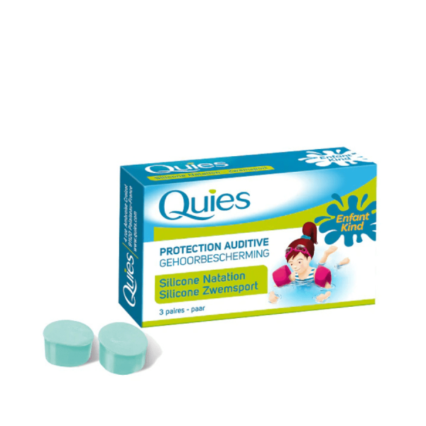 Quies Protection Auditive Natation Enfant en Silicone - 3 Paires