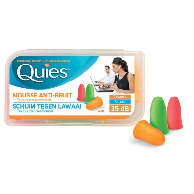 Quies Mousse Anti-Bruit - 3 Paires | LE PARA
