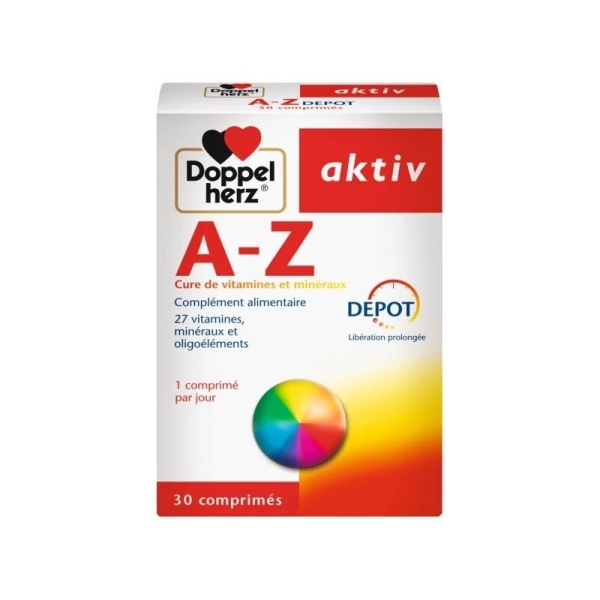 Doppel Herz Aktiv A-Z Depot - Cure de Vitamines et Minéraux - 30 Comprimés