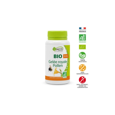 MGD NATURE - Bio gelée royale pollen 90 gélules | LE PARA
