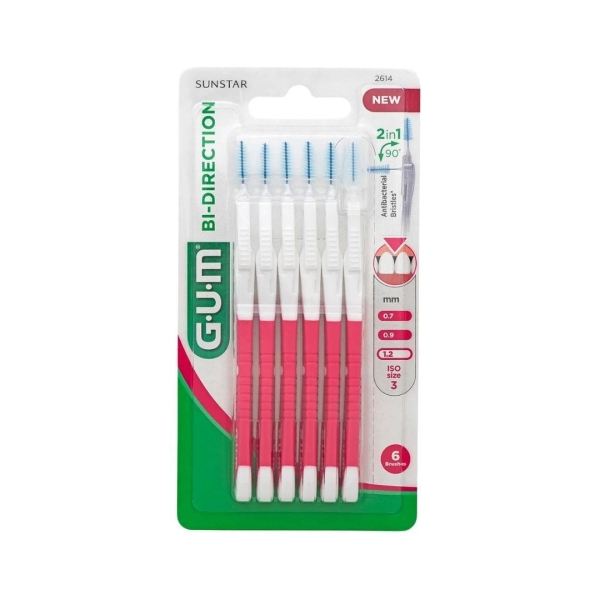GUM Brossettes Interdentaires Bi-Directionnelles - Fines 1.2MM