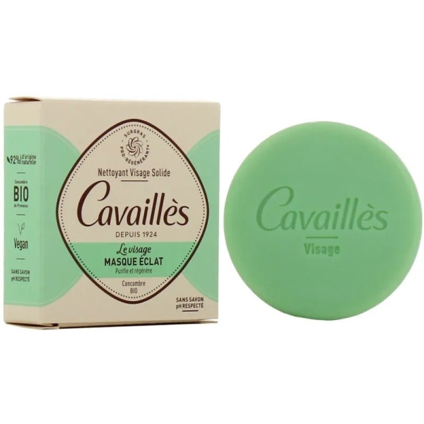 Cavaillès Nettoyant Visage Solide & Masque Éclat Concombre BIO