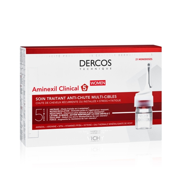 Vichy Dercos Aminexil Clinical 5 Traitement Anti-Chute Femmes - 21 Ampoules
