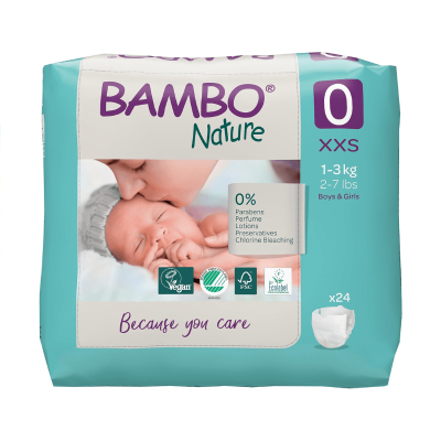Bambo Nature Couches N°0 XXS 1-3Kg - 24 unités