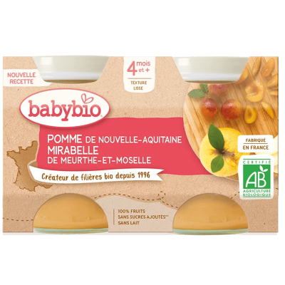 Babybio Petit Pot Bio Pomme & Mirabelle | LE PARA