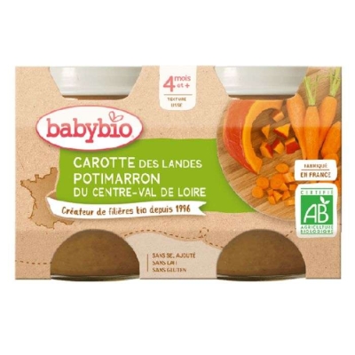 Babybio Purée Carotte et Potimarron Bio 4 Mois+ | LE PARA