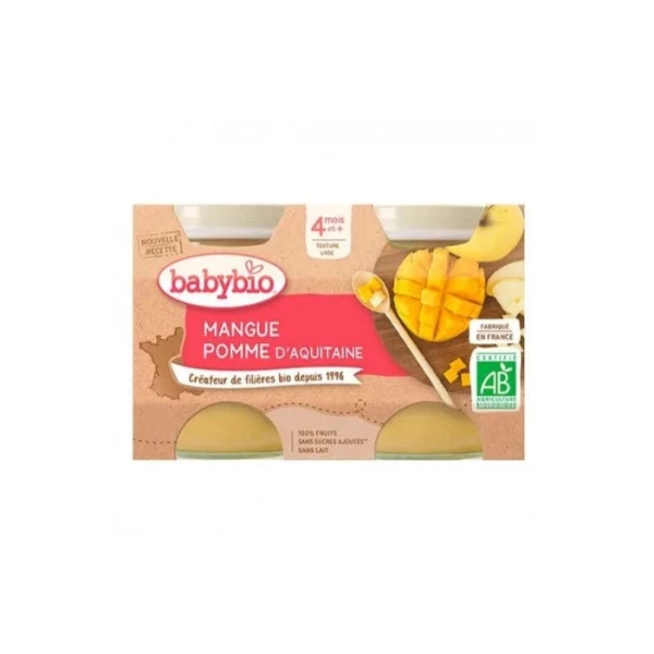 Babybio Purée de Mangue et Pomme Bio 2 x 130 g