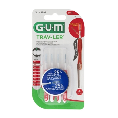 GUM Brossettes Trav-Ler 0.8 mm - Pack de 4 | LE PARA