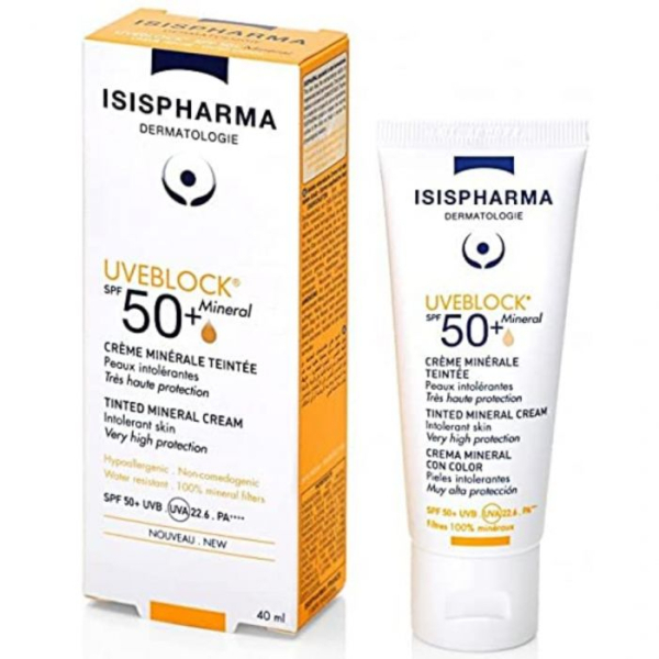 ISISPHARMA - Uveblock spf 50+ creme minerale teintee peaux intolerantes 40 ml 40 ml